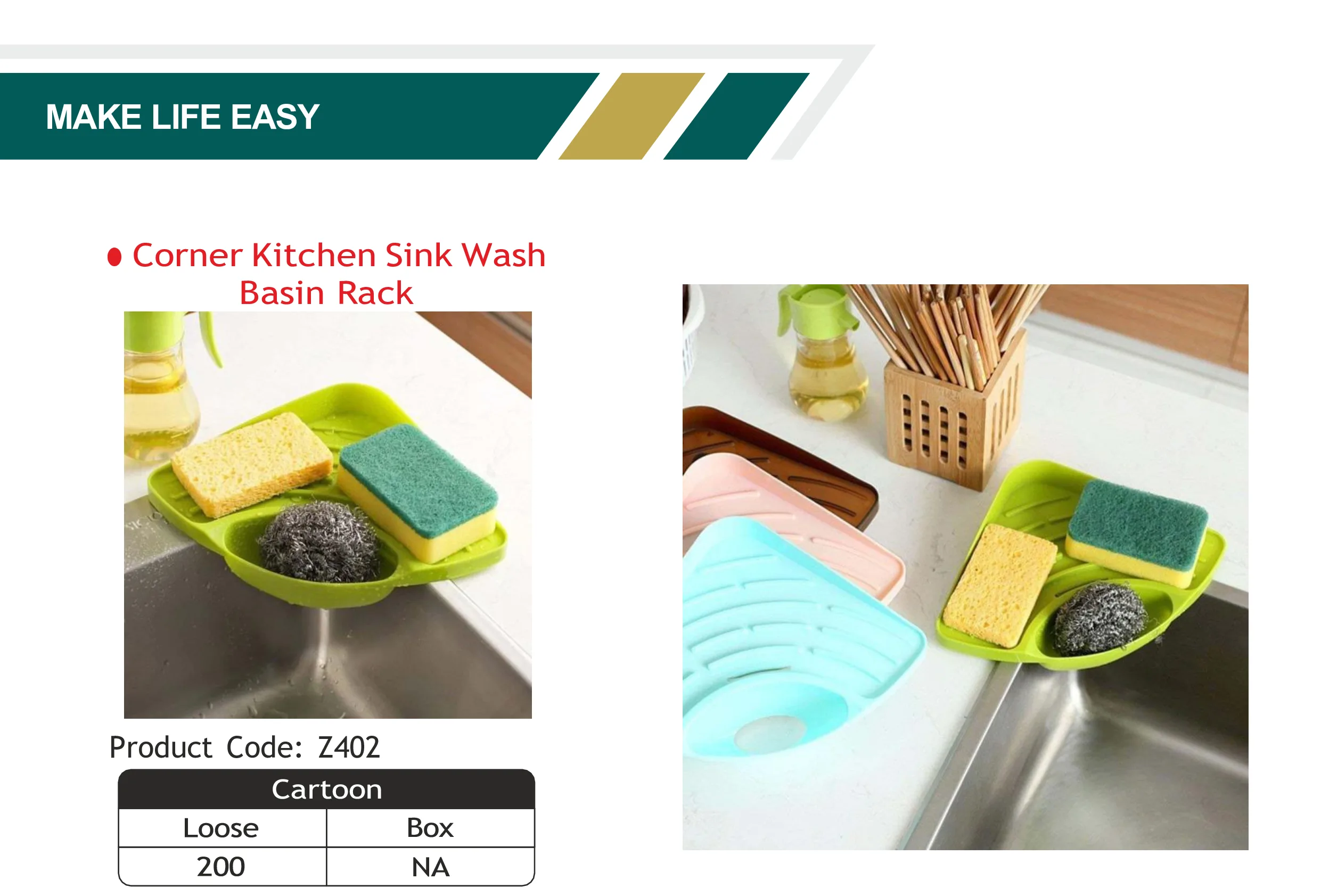 Corner Kitchen Sink Wash Basin Rack