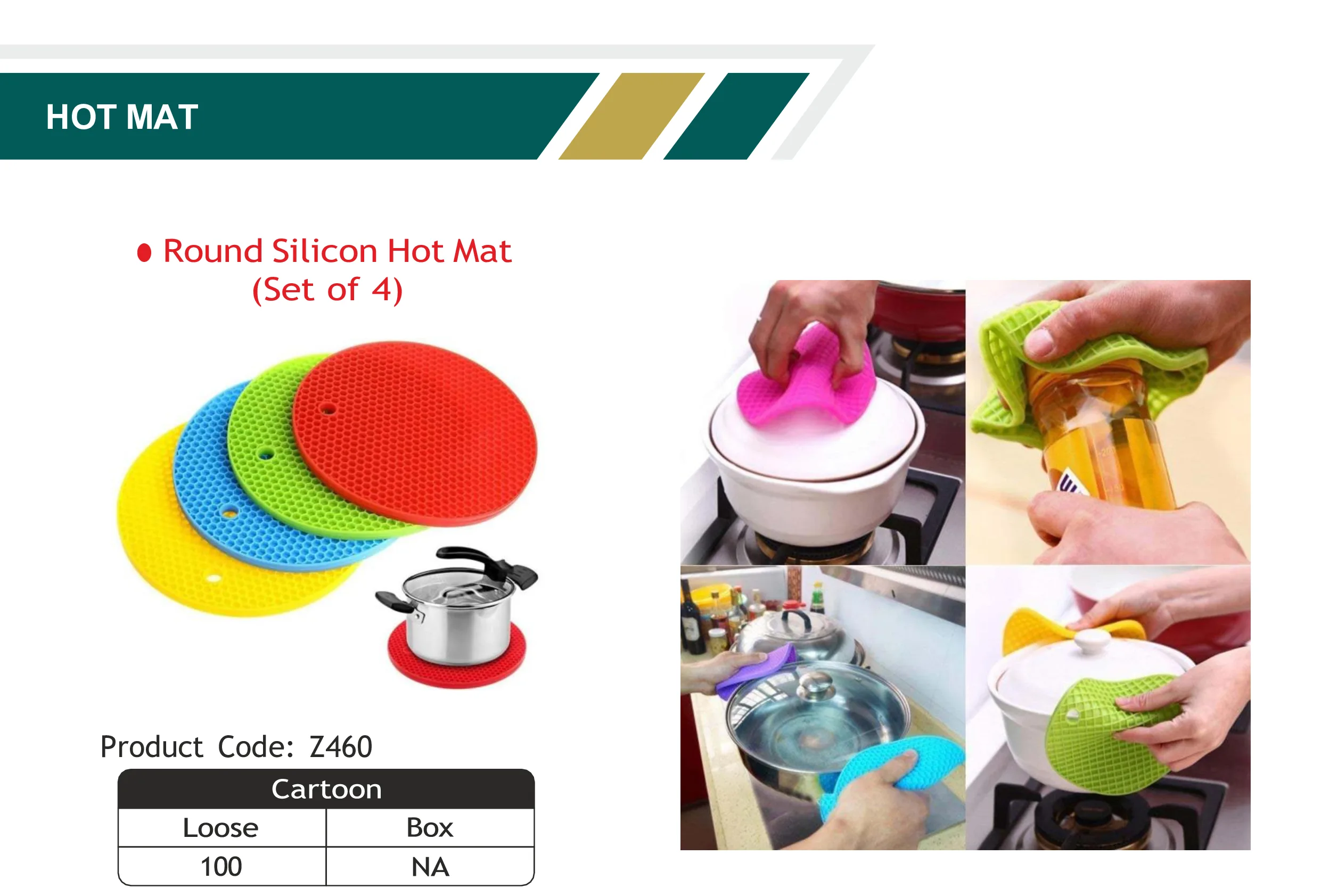 Round Silicon Hot Mat (Set of 4)