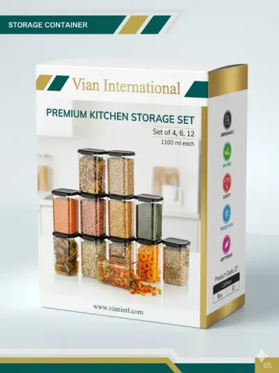 Pet Container (1100ml) Set of 4, 6, 12
