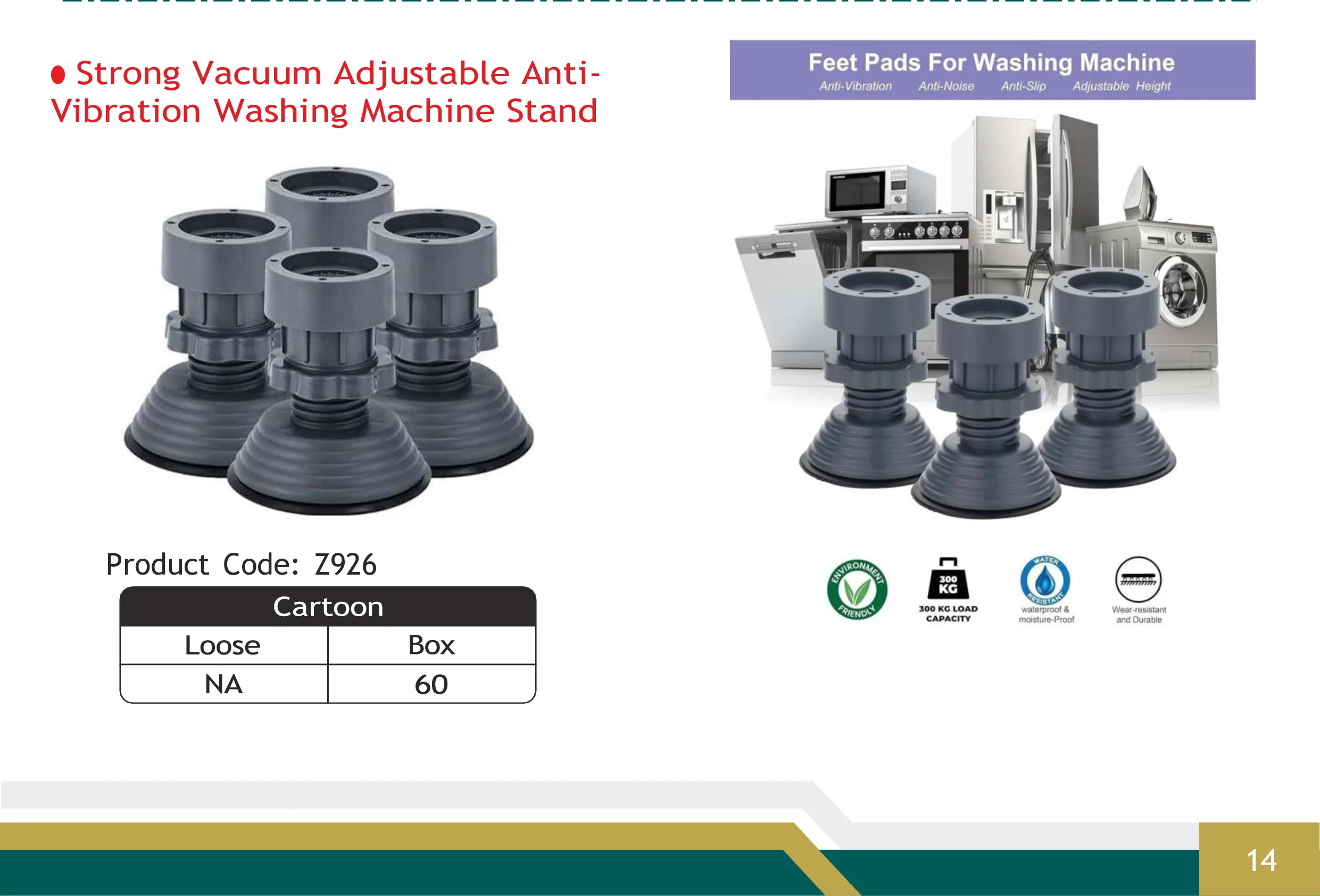 Strong Vacuum Adjustable Anti-Vibration Washing Machine Stand