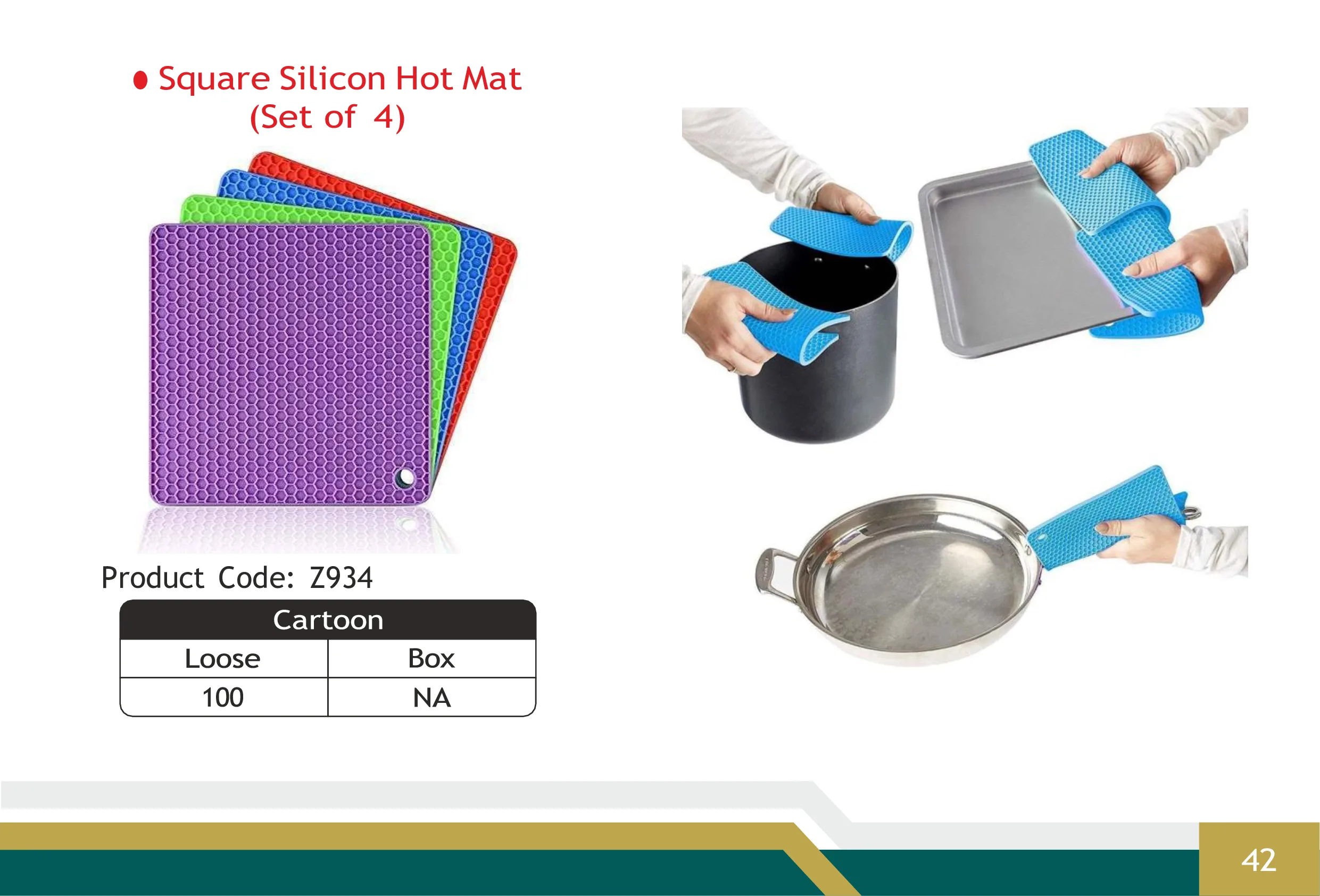 Square Silicon Hot Mat (Set of 4)