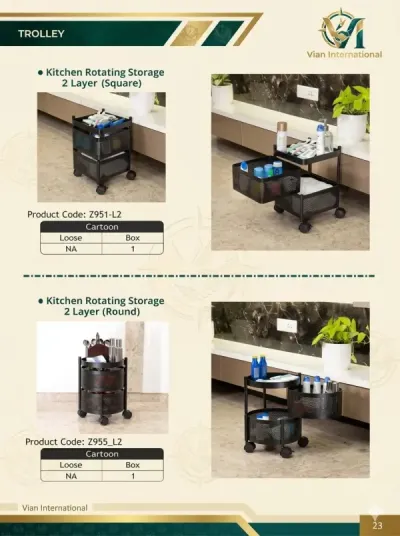Kitchen Rotating Storage 2 Layer (Square)