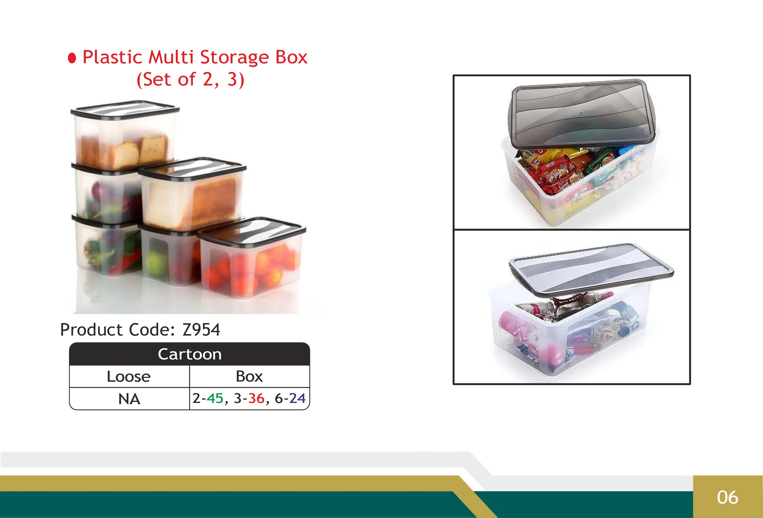 Plastic Multi Storage Box (Set of 2, 3)