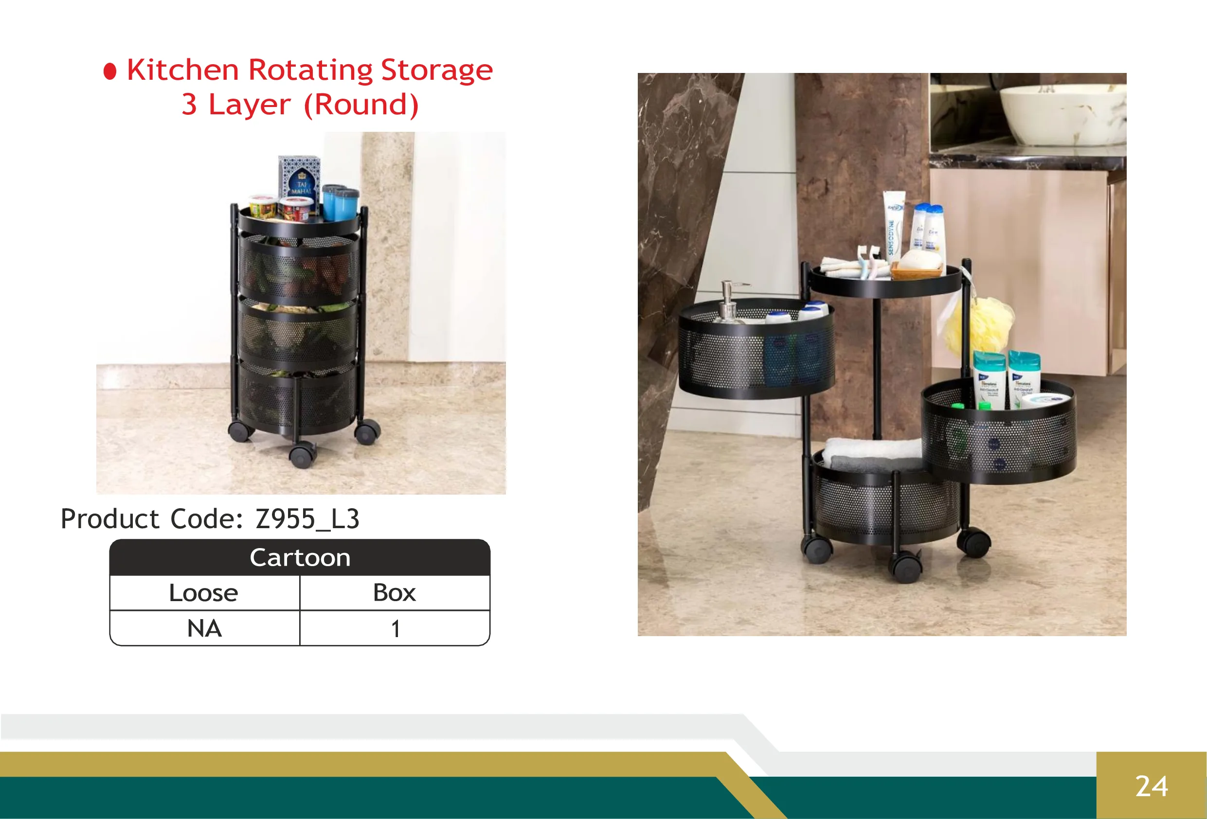 Kitchen Rotating Storage 3 Layer (Round)