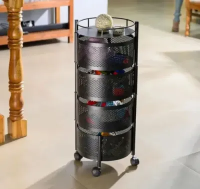4-Shelf Kitchen Trolley Rack Round